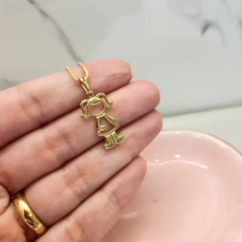 COLAR OURO MENINA CHAPADO