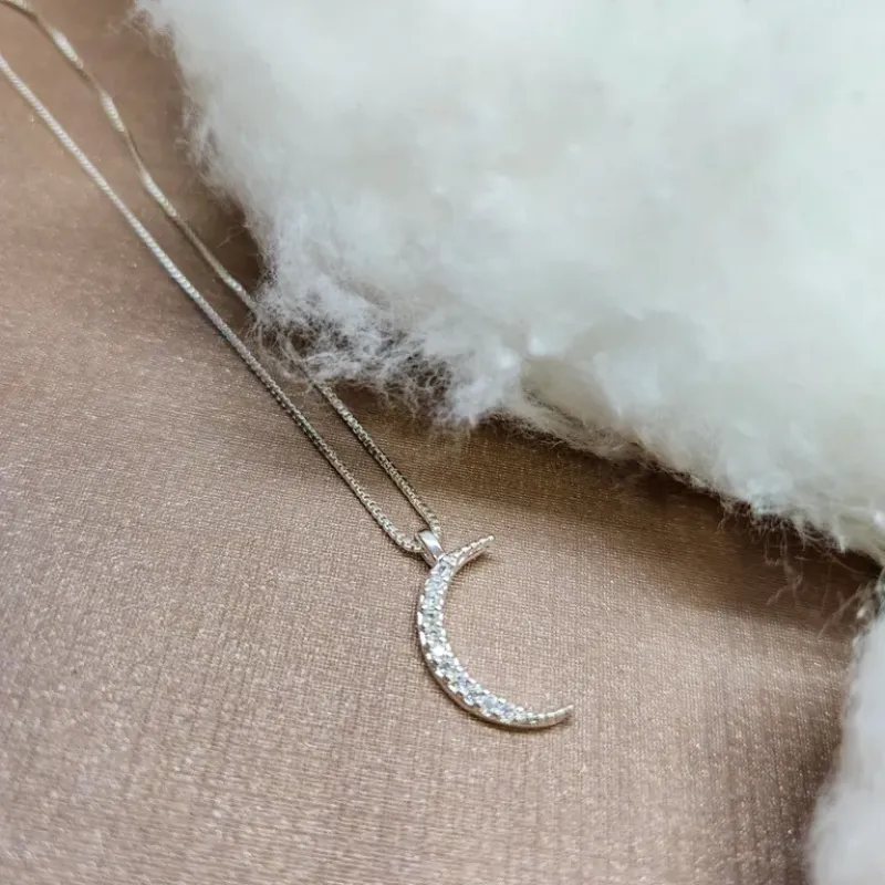 COLAR PRATA LUA MINGUANTE