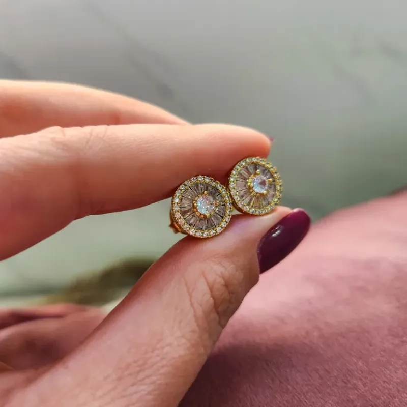 BRINCO OURO PIZZA ZIRC