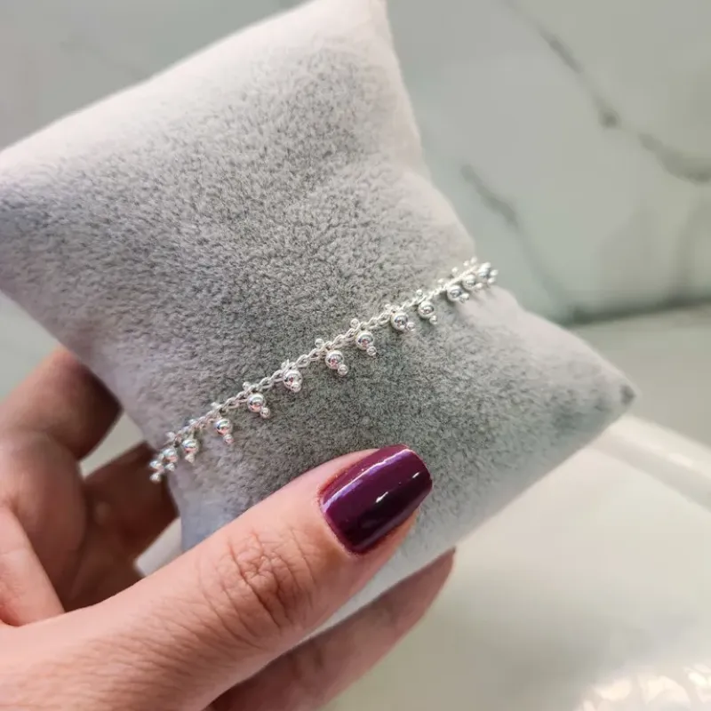 PULSEIRA PRATA BOLINHA PINO