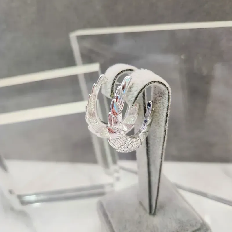 BRINCO PRATA ARGOLA OVAL DESENHADA