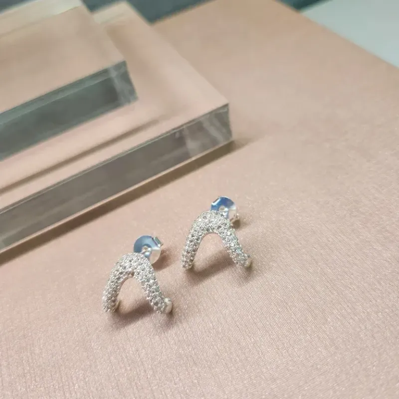 BRINCO PRATA EAR HOOK 2 GARRAS ZIRC