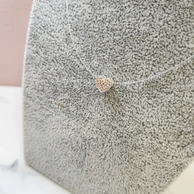 COLAR INVISÍVEL CORAÇ PRATA