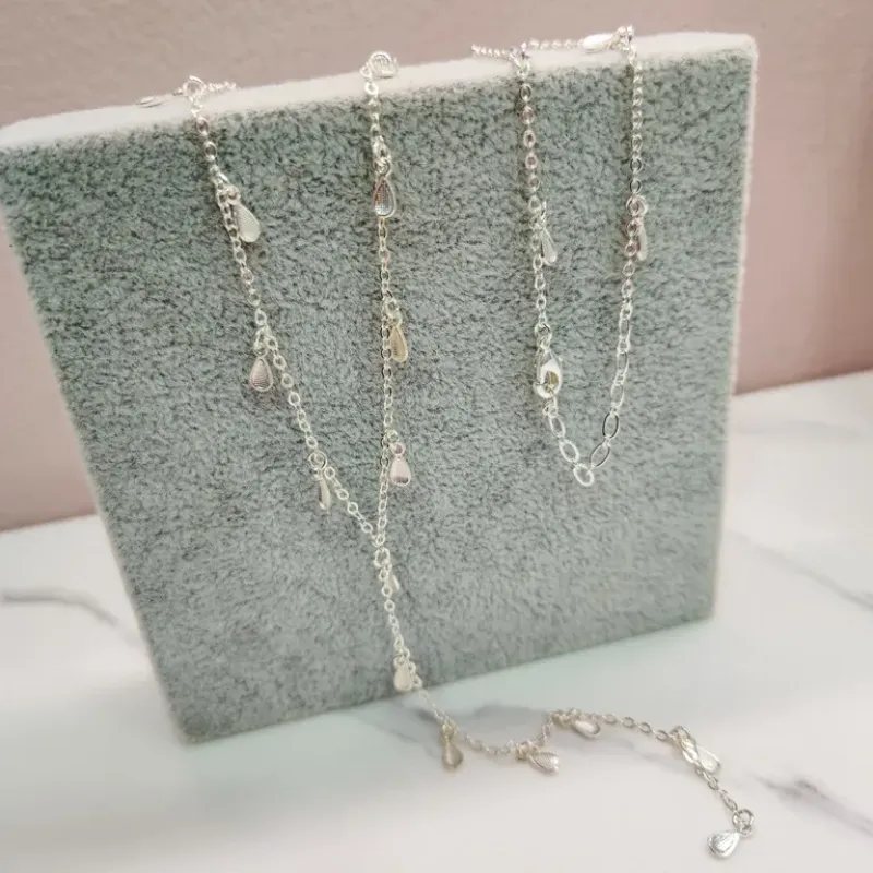 COLAR PRATA GRAV GOTINHAS