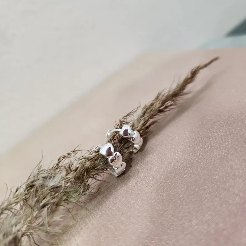 BRINCO PRATA ARGOLA CORAÇÕES P