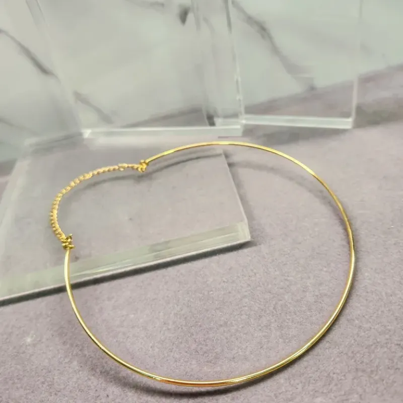 COLAR OURO GARGANTILHA RÍG LISA