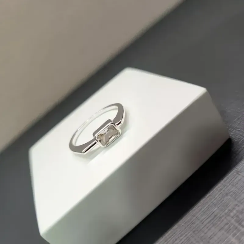 ANEL PRATA RETANGULO