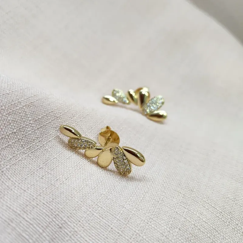 BRINCO OURO EAR CUFF GOTA LISA E ZIRC