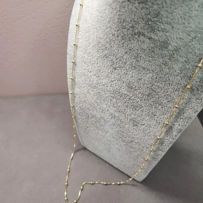 COLAR OURO LONG BOLINHAS