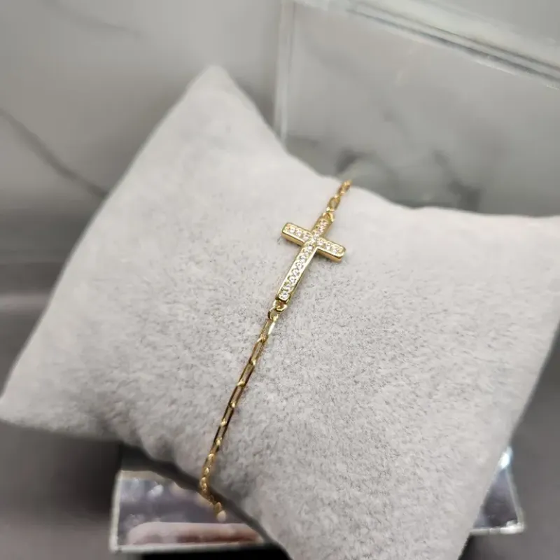 PULSEIRA OURO ENTREMEIO CRUZ