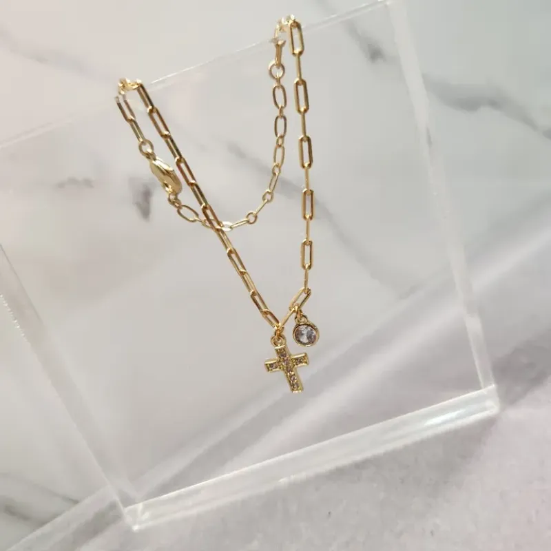 PULSEIRA OURO PING CRUZ E LUZ