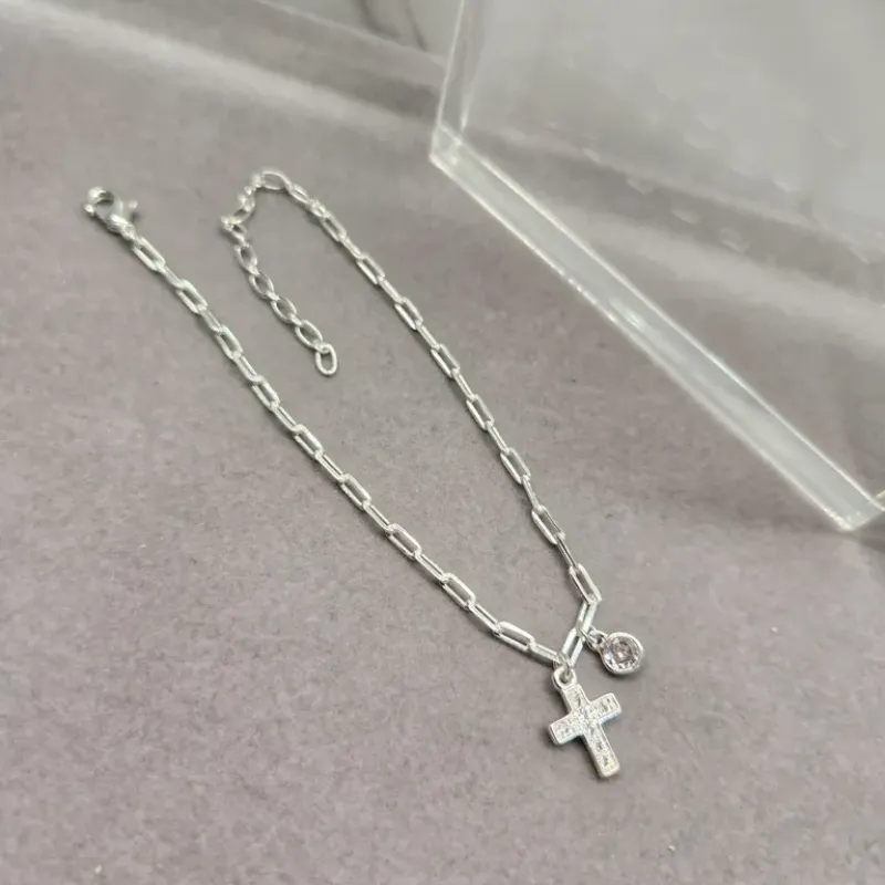 PULSEIRA PRATA PING LUZ E CRUZ