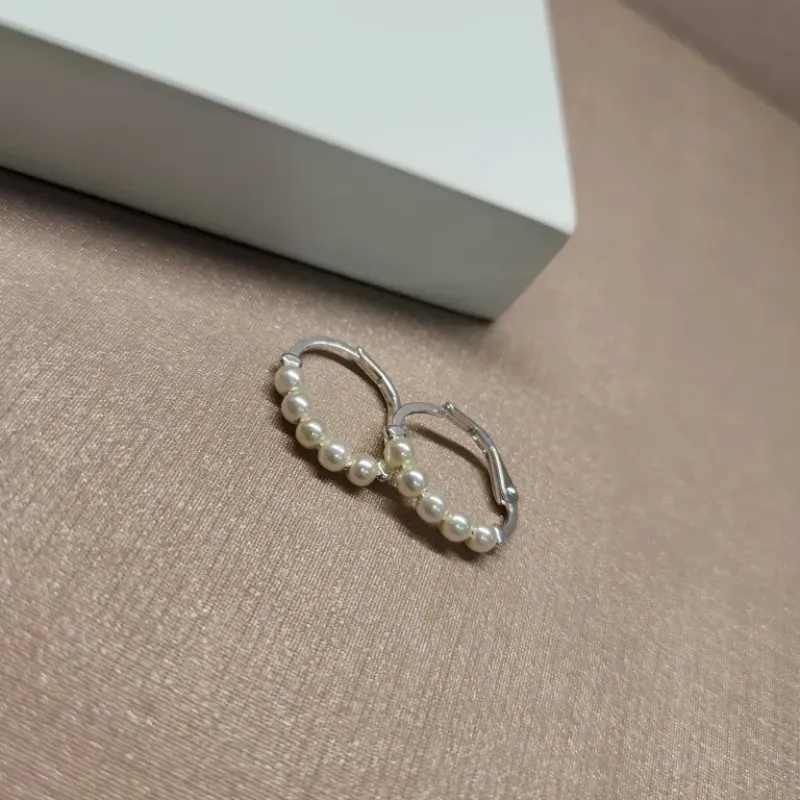 BRINCO PRATA BOLINHAS PÉROLAS