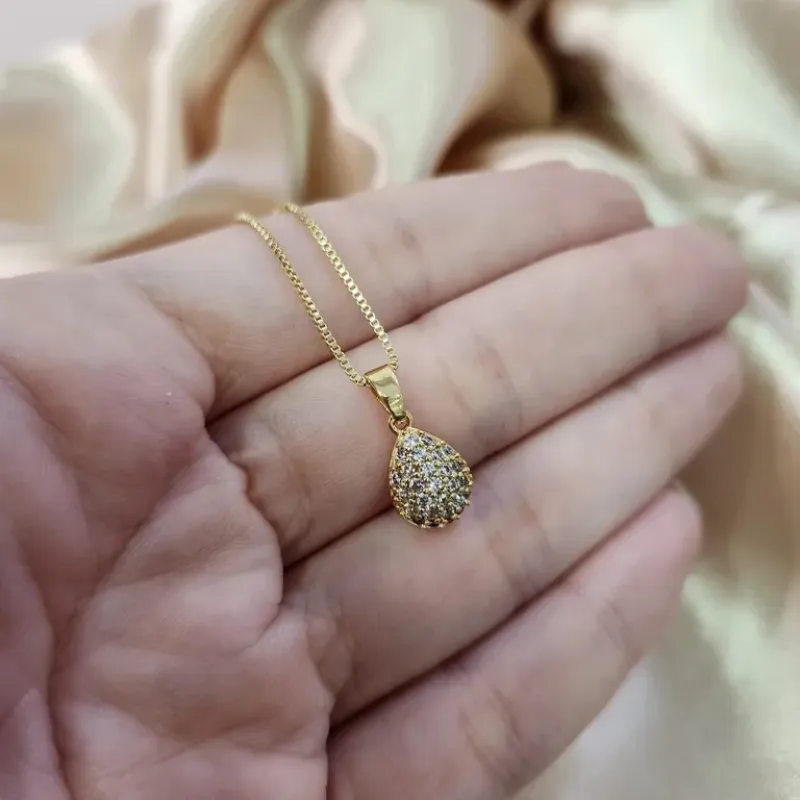 COLAR OURO  GOTINHA ZIRC