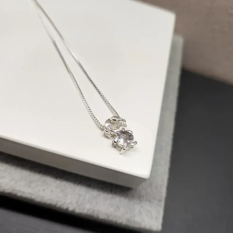 COLAR PRATA MENINA CRISTAL