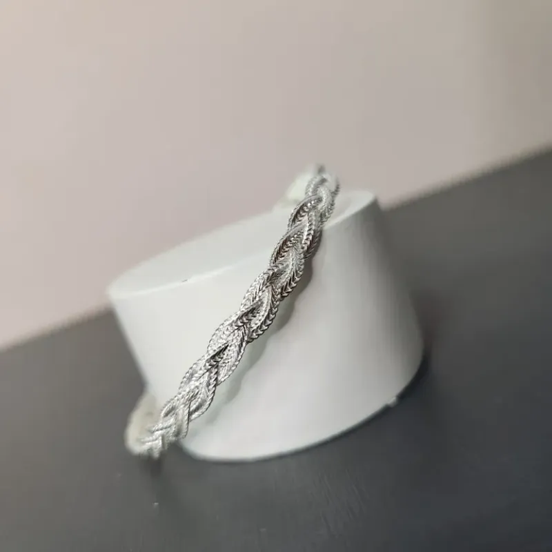PULSEIRA PRATA TRANÇADA