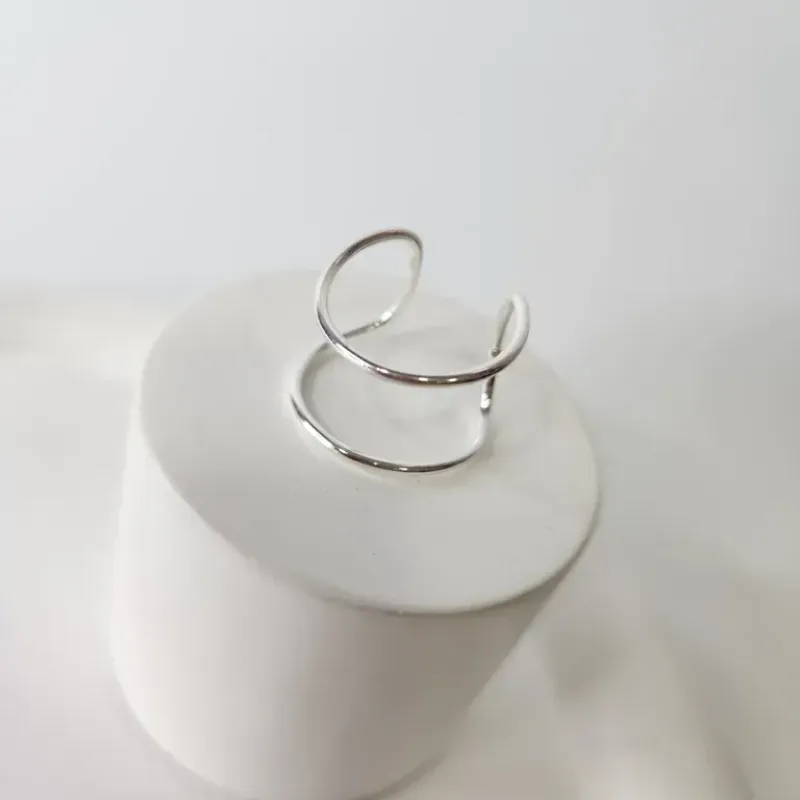 ANEL PRATA AJUSTÁVEL DOIS FIOS