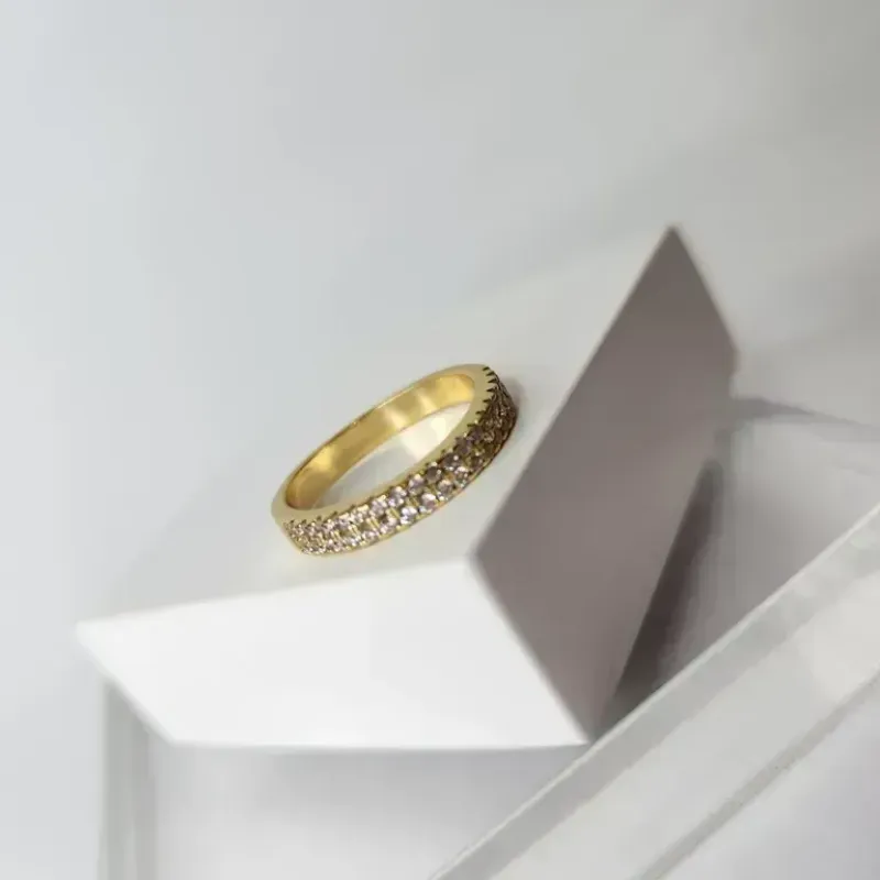 ANEL OURO APARADOR DUPLO Z