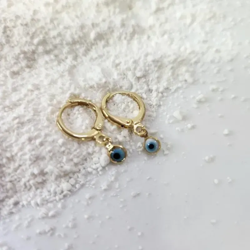 BRINCO OURO ARGOLA 1 OLHO GREGO