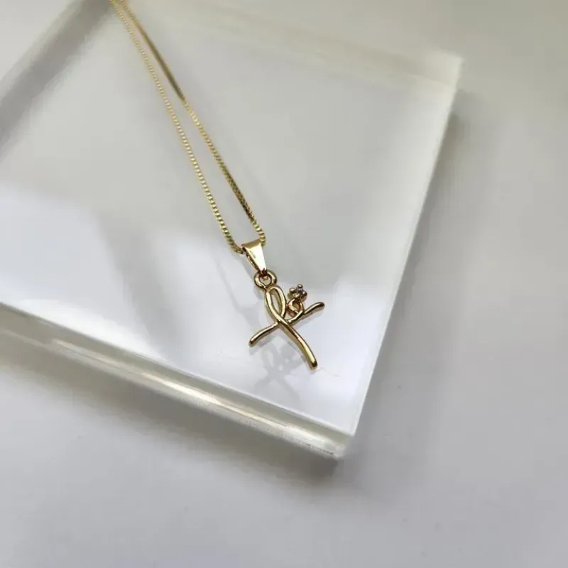 COLAR OURO CRUZ FÉ