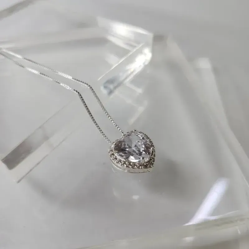 COLAR PRATA CORAÇÃO LUXO