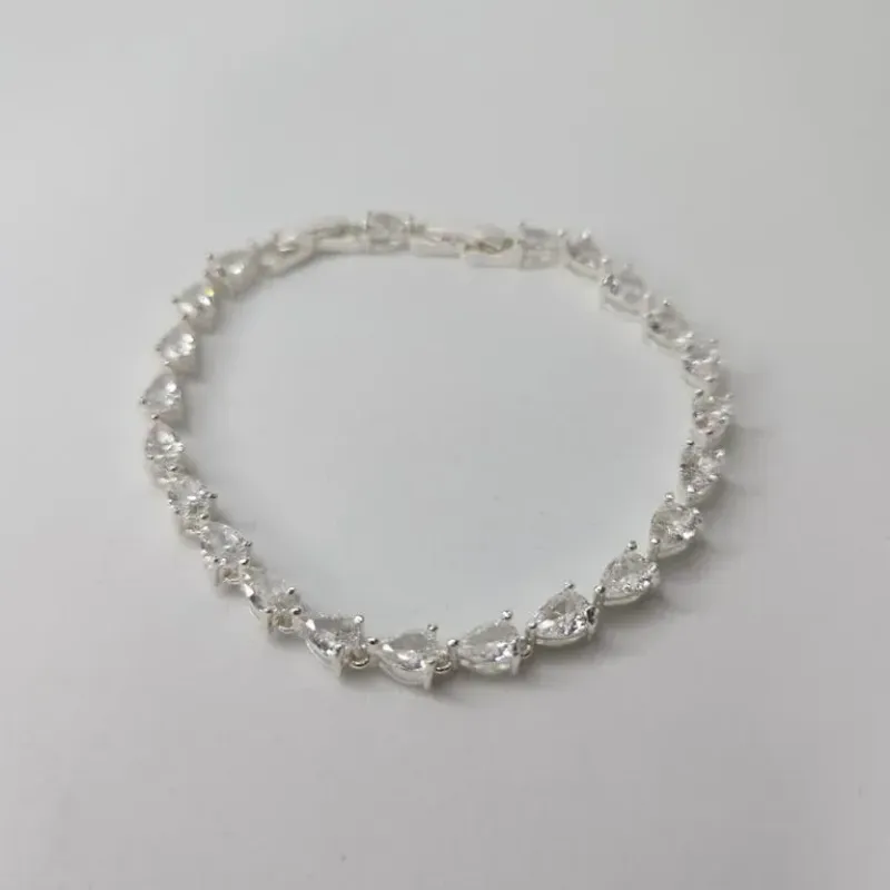 PULSEIRA PRATA GOTA CRISTAL
