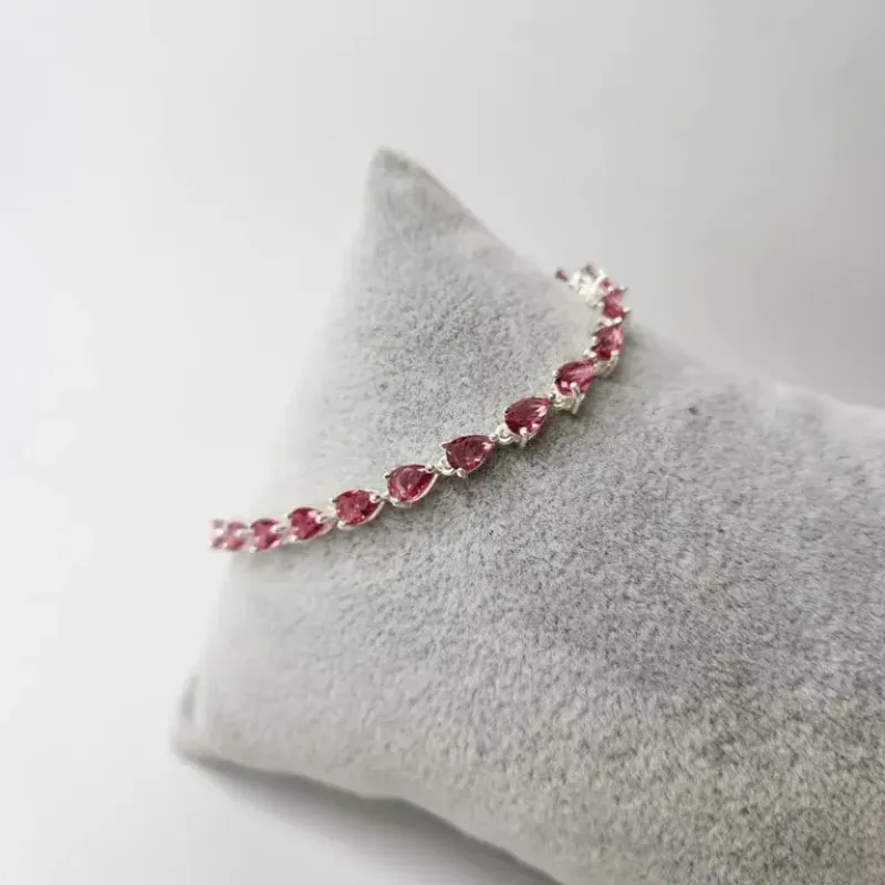 PULSEIRA PRATA GOTA RUBI