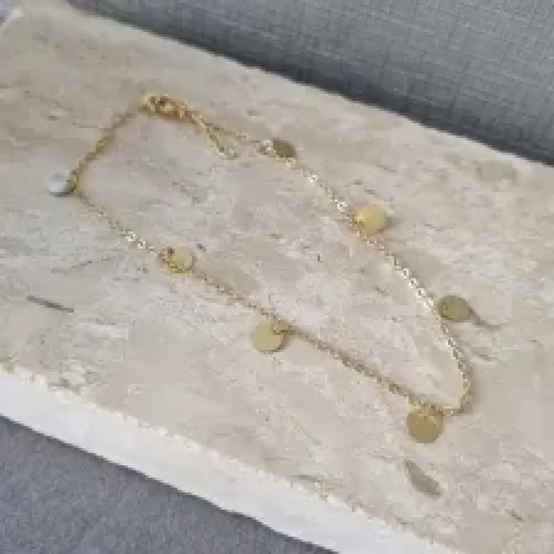 TORNOZELEIRA OURO MOEDAS	