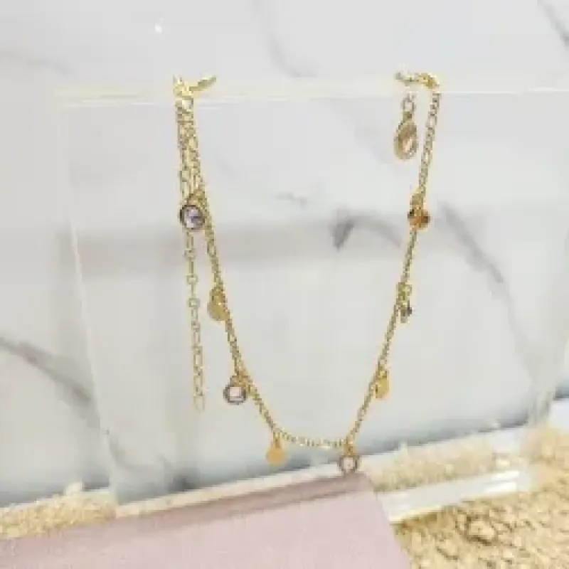 TORNOZELEIRA OURO PINGS C