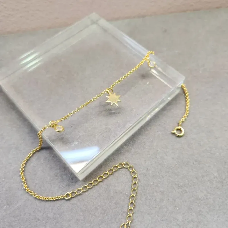 TORNOZELEIRA OURO STARS CRISTAIS