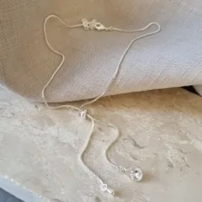 TORNOZELEIRA PRATA GOTA CRISTAL