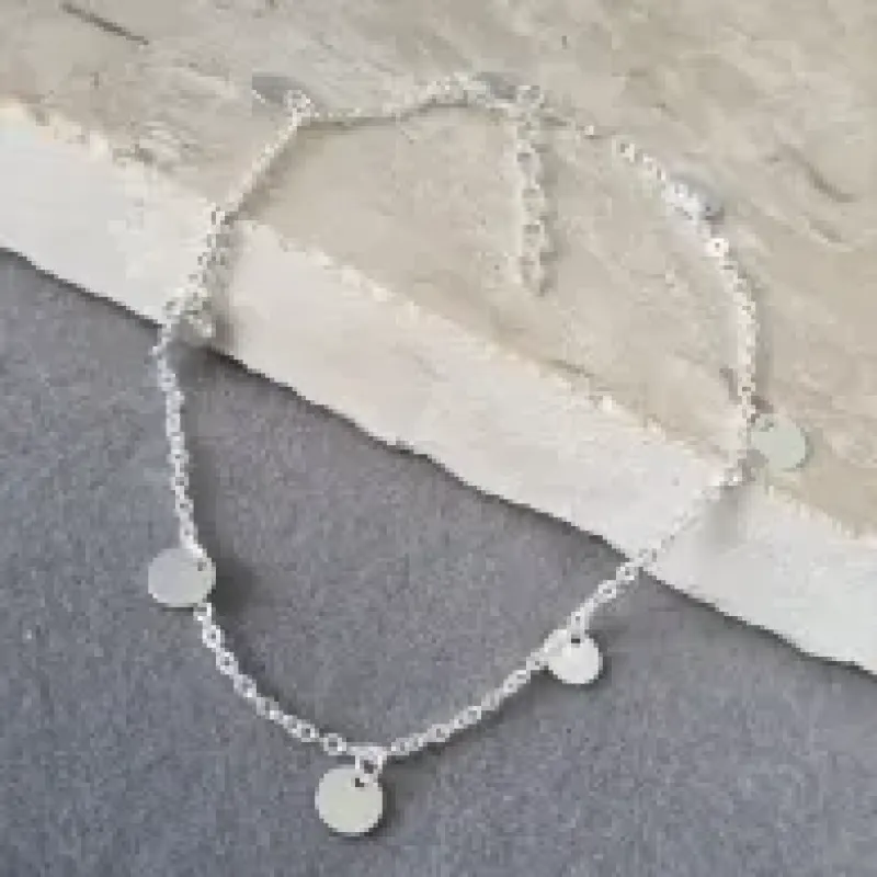 TORNOZELEIRA PRATA MOEDAS	