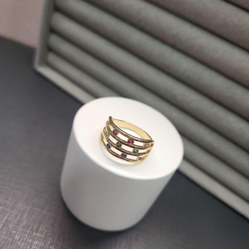 ANEL OURO 3 FILAS COLOR