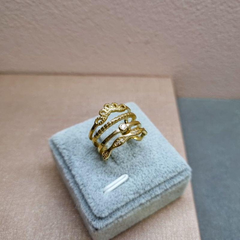 ANEL OURO 4 FILEIRAS