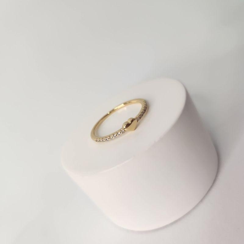 ANEL OURO CORAÇÃO ZIRCÔNIAS