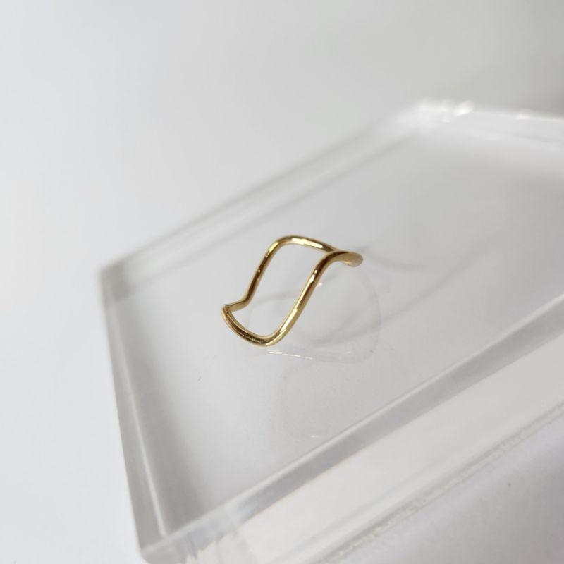 ANEL OURO FIO ONDAS
