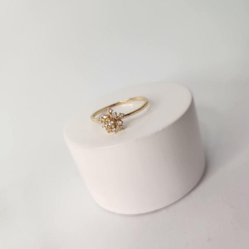 ANEL OURO FLOR ZIRC
