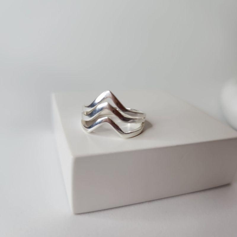 ANEL PRATA AJUSTÁVEL 3 PONTAS TRIANG