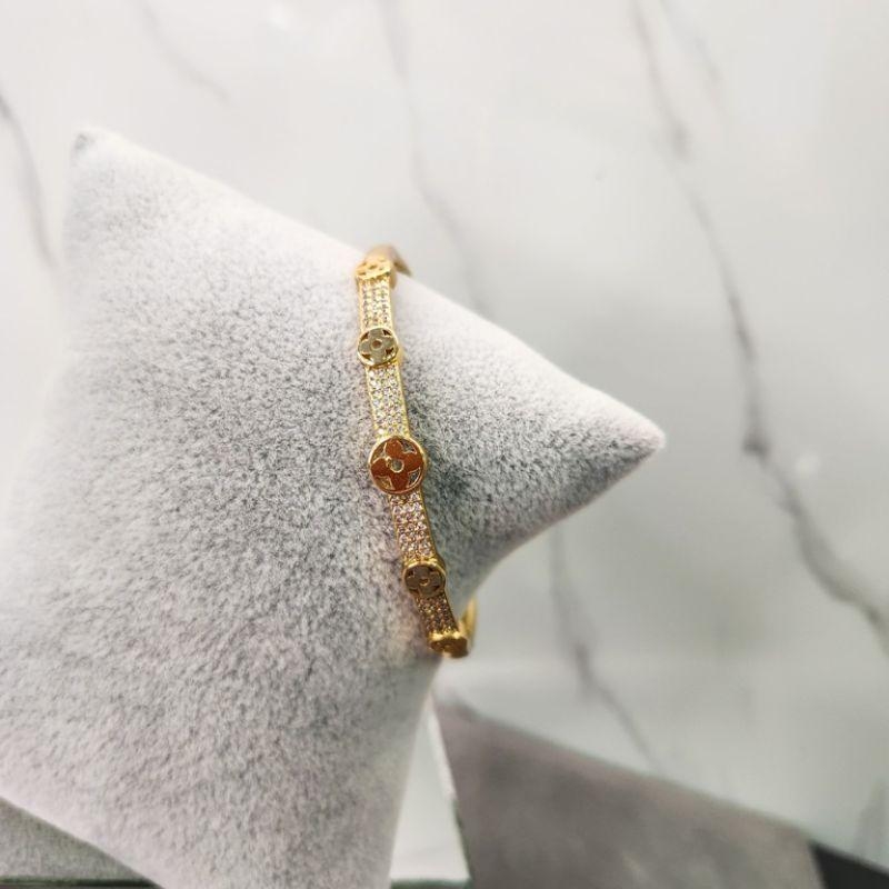 BRACELETE OURO TREVO ZIRC