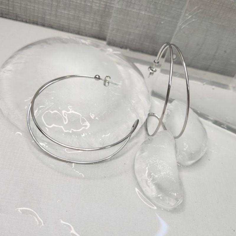 BRINCO ARGOLA AÇO DOIS FIOS