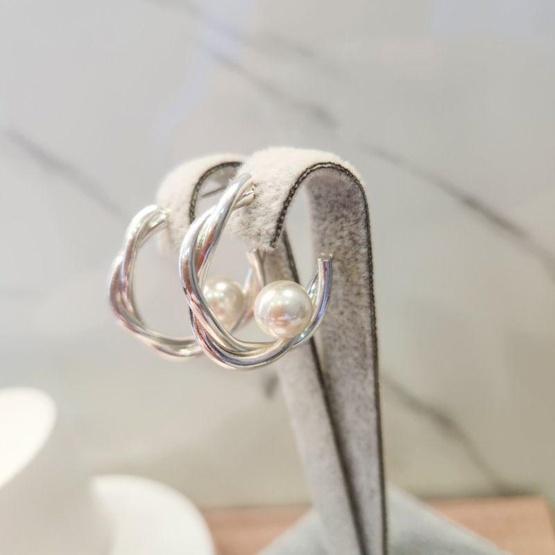 BRINCO ARGOLA PRATA PINO ENTRELA PÉR