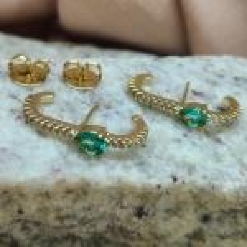 BRINCO EAR HOOK OURO TURMALINA