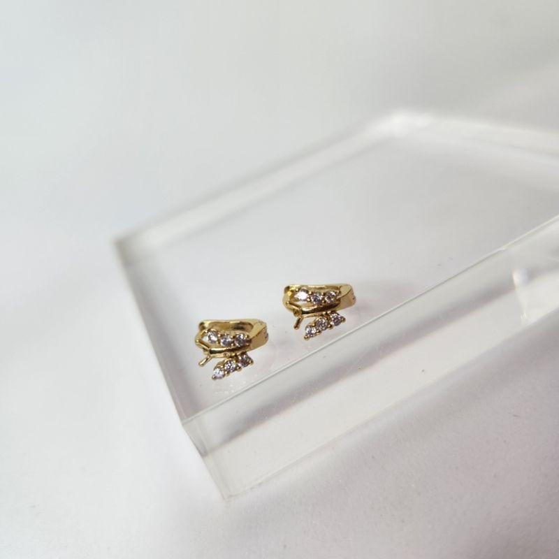 BRINCO OURO ARGOLA BORBOLETINHA