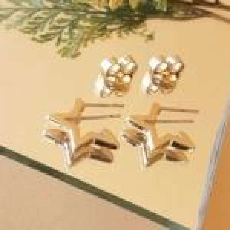 BRINCO OURO ARGOLA ESTRELA M