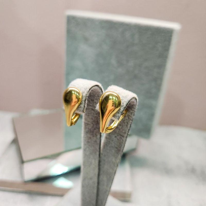 BRINCO OURO ARGOLA GOTA CHAP