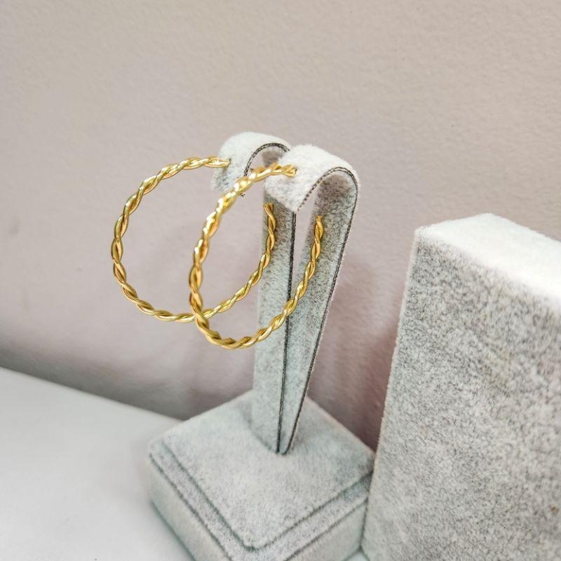 BRINCO OURO ARGOLA GRANDE ASPIRAL