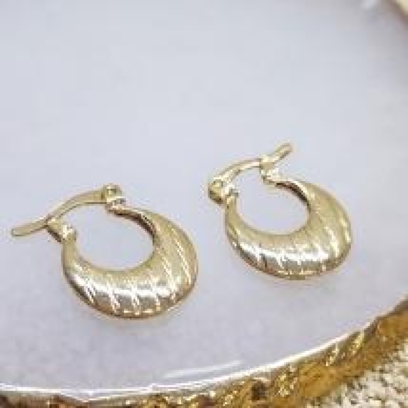 BRINCO OURO ARGOLA LISTRA