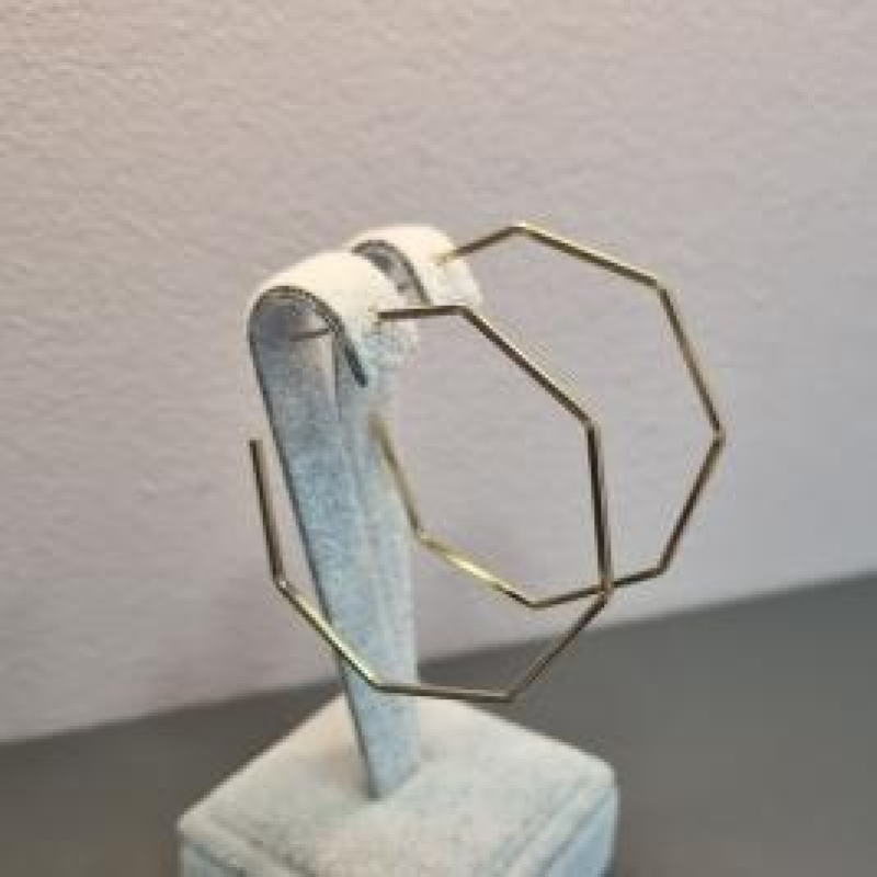 BRINCO OURO ARGOLA OCTOGONAL G	