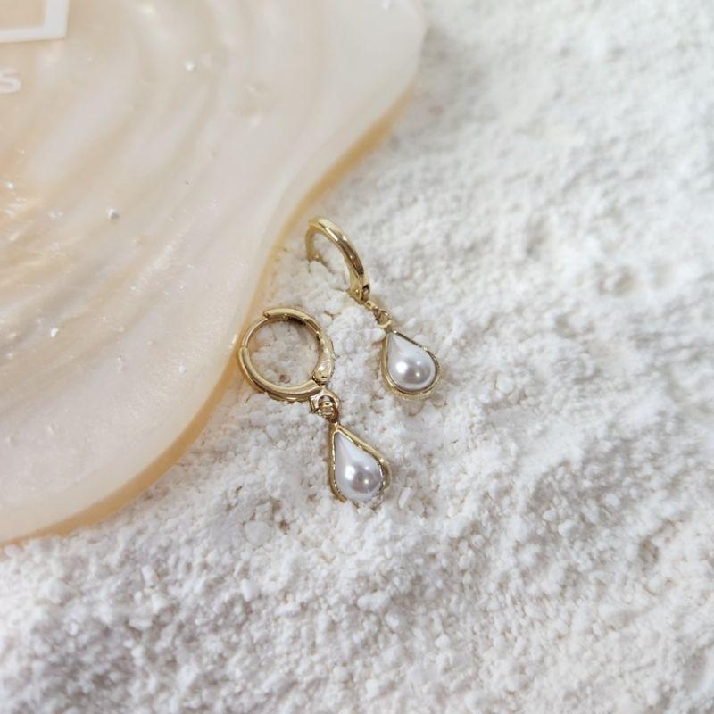 BRINCO OURO ARGOLA PÉROLA GOTA