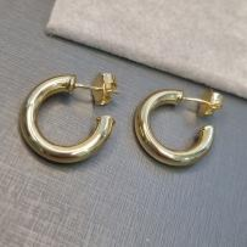BRINCO OURO ARGOLA TUBO 	